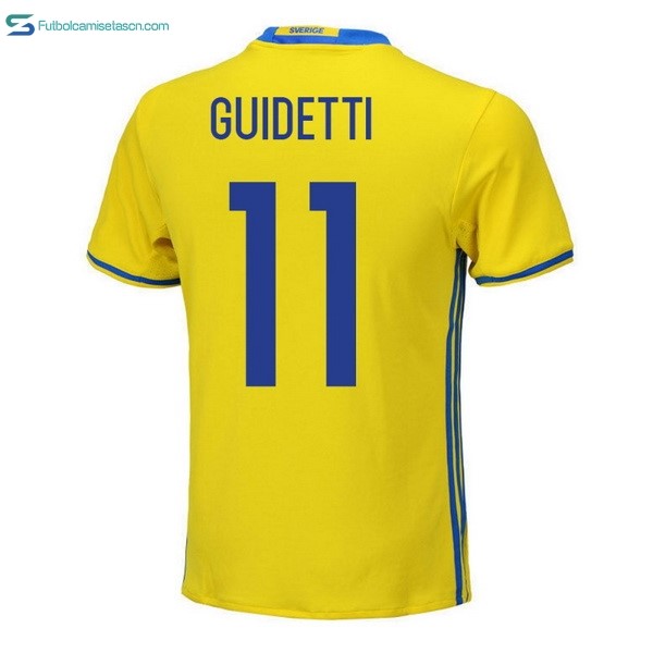 Camiseta Sweden 1ª Guidetti 2018 Amarillo